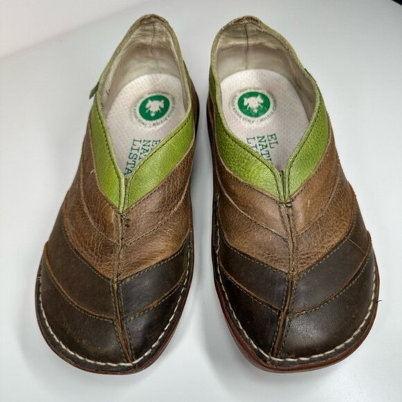 El Naturalista Brown and Green Slip-On Shoes Leather Shoes Size 36 - Picture 5 of 11